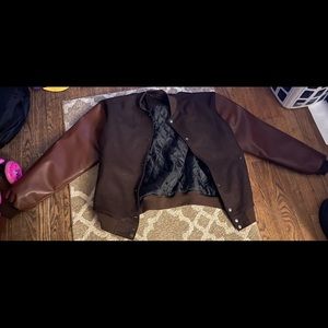 Men custum pu leather Varsity jacket